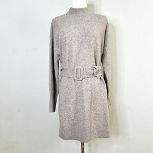 & Other Stories Sweater Dress Size Medium Brown Belted Knit Wool Blend Mini NEW
